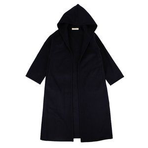 A_PLAN_APPLICATION Navy Blue Hooded Oversized Coat Size S $3115